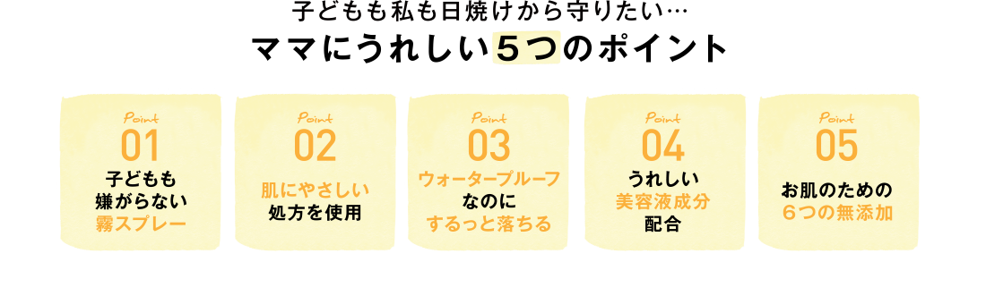 子どもも私も日焼けから守りたい…ママにうれしい5つのポイント