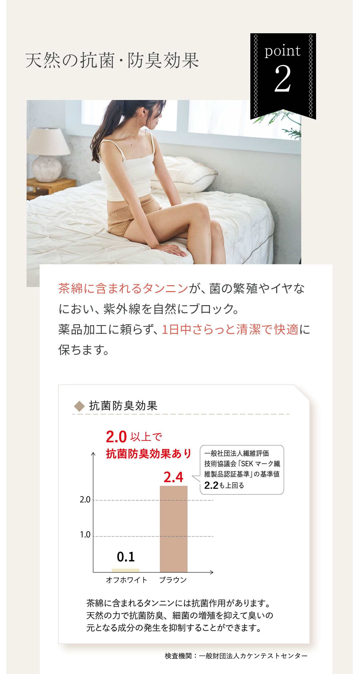 無染色オーガニックショーツ│おすすめの4つのポイント②天然の抗菌・防臭効果